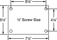 Image of Specification. Front orientation. Contains Annotated. For 1/2" Screws. Extra-High-Capacity Flanged-Wheel Track Casters with Metal Wheels.