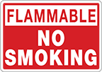 Image of Product. Front orientation. Signs. Smoking Control Signs, Flammable—No Smoking (English).