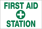 Image of Product. Front orientation. Signs. First-Aid Signs, First Aid Station with Cross (English).