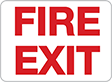 Image of Product. Front orientation. Signs. Exit Signs, Fire Exit (English)—White with Red Message.
