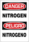 Image of Product. Front orientation. Signs. Hazardous Material Signs, Danger—Nitrogen/Peligro—Nitrogeno (English/Spanish).