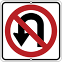 Image of Product. Front orientation. Signs. Traffic Control Signs, No U-Turn Symbol.
