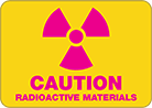 Image of Product. Front orientation. Signs. Illustrated Hazardous Material Signs, Caution—Radioactive Materials with Radioactive Symbol (English).
