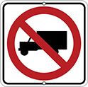 Image of Product. Front orientation. Signs. Traffic Control Signs, No Trucks Symbol.