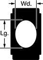 Image of Specification. For Oval Head Opening. Front orientation. Contains Annotated. For Oval Head Openings. Hickory Hammer Handles.