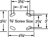 Image of Specification. Front orientation. Contains Annotated. Mounting Plate Style 1 . High-Capacity Easy-Turn Casters with Polyurethane Wheels.