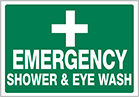 Image of Product. Front orientation. Signs. First-Aid Signs, Emergency Shower & Eye Wash with Cross (English).
