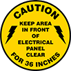 Image of Product. Front orientation. Floor Decals. Electrical Hazard Floor Decals, Caution—Keep Area in Front of Electrical Panel Clear for 36 Inches.