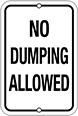 Image of Product. Front orientation. Signs. Traffic Control Signs, No Dumping Allowed, English.