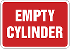 Image of Product. Front orientation. Signs. Liquid and Gas Storage Signs, Empty Cylinder (English).