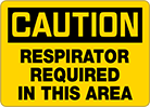 Image of Product. Front orientation. Signs. Personal Protective Equipment Signs, Caution—Respirator Required in This Area (English).