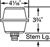 Image of Specification. Front orientation. Contains Annotated. 4 1/16" Diameter. Expansion Tanks for Lubricants.