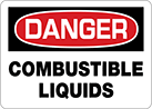 Image of Product. Front orientation. Signs. Hazardous Material Signs, Danger—Combustible Liquids (English).