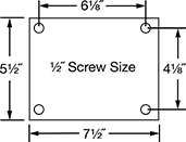 Image of Specification. Front orientation. Contains Annotated. Mounting Plate Style 3 . High-Capacity Pneumatic Casters with Rubber Wheels.