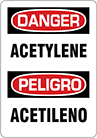 Image of Product. Front orientation. Signs. Hazardous Material Signs, Danger—Acetylene/Peligro—Acetileno (English/Spanish).