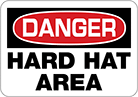 Image of Product. Front orientation. Signs. Personal Protective Equipment Signs, Danger—Hard Hat Area (English).