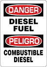 Image of Product. Front orientation. Signs. Hazardous Material Signs, Danger—Diesel Fuel/Peligro—Combustible Diesel (English/Spanish).