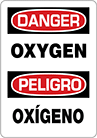 Image of Product. Front orientation. Signs. Hazardous Material Signs, Danger—Oxygen/Peligro—Oxigeno (English/Spanish).