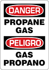 Image of Product. Front orientation. Signs. Hazardous Material Signs, Danger—Propane Gas/Peligro—Gas Propano (English/Spanish).