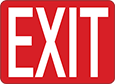 Image of Product. Front orientation. Signs. Exit Signs, Exit (English)—Red with White Message.
