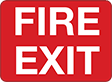 Image of Product. Front orientation. Signs. Exit Signs, Fire Exit (English)—Red with White Message.