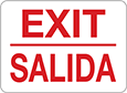Image of Product. Front orientation. Signs. Exit Signs, Exit/Salida (English/Spanish)—White with Red Message.
