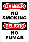 Image of Product. Front orientation. Signs. Hazardous Material Signs, Danger—No Smoking/Peligro—No Fumar (English/Spanish).