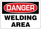 Image of Product. Front orientation. Signs. Restricted Area Signs, Danger—Welding Area (English).