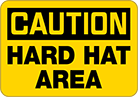 Image of Product. Front orientation. Signs. Personal Protective Equipment Signs, Caution—Hard Hat Area (English).