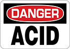 Image of Product. Front orientation. Signs. Hazardous Material Signs, Danger—Acid (English).