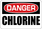 Image of Product. Front orientation. Signs. Hazardous Material Signs, Danger—Chlorine (English).