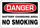 Image of Product. Front orientation. Signs. Hazardous Material Signs, Danger—Battery Charging Area No Smoking (English).