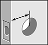 Image of Attribute. Backset Distance. Front orientation. Contains Annotated, Border.