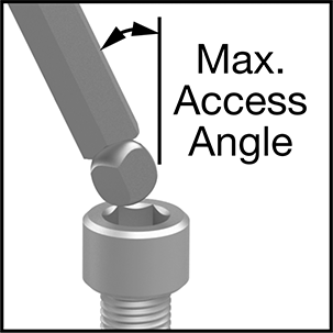 Image of Attribute. Front orientation. Contains Annotated, Border. Stubby Angled-Drive Ball-Tip Hex L-Key Set, 13 Pieces, Long Length, Single Ball, Chrome Plated Alloy Steel.