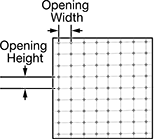 Image of Product. Front orientation. Contains Annotated. Metal Welded-Wire Fencing, Rectangular Opening.