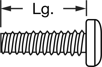Image of Attribute. Front orientation. Contains Annotated. Painted Steel Pan Head Torx Screw, with Black Head, 1/4"-20 Thread Size, 3/4" Long.