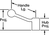 Image of Attribute. Front orientation. Contains Annotated. Adjustable Handles. Heavy Duty Adjustable Handles, Machinable Hub.