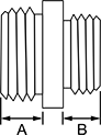 Image of Attribute. Front orientation. Contains Annotated. Thread Adapters. Male Round Universal Thread Adapters with Through Hole.
