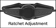 Image of Attribute. Front orientation. ZoomedIn view. Contains Annotated, Border. Ratchet Adjustment. Hat-Style Bump Caps.