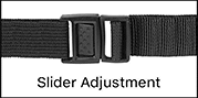 Image of Attribute. Front orientation. ZoomedIn view. Contains Annotated, Border. Slider Adjustment. Hat-Style Bump Caps.