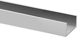 Image of Product. Front orientation. Aluminum. Anodized Architectural 6063 Aluminum U-Channels.