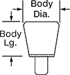 Image of Product. Front orientation. Contains Annotated. Retractable Spring Plungers for Panels, Thread In.