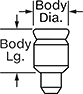 Image of Product. Front orientation. Contains Annotated. Retractable Spring Plungers for Panels, Press Fit.