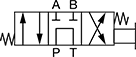 Image of Specification. Style 4. Front orientation. Contains Annotated. Directional Control Valves. Toggle-Operated Block-Mount Hydraulic Directional Control Valves , 4-Way Valves—3 Flow Positions (4/3 Valves), Style 4.