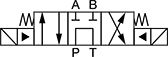 Image of Specification. Front orientation. Contains Annotated. Directional Control Valves. Solenoid-Operated Block-Mount Hydraulic Directional Control Valves , 3 Flow Positions, 4 Way, Style 10.