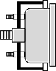 Image of Attribute. Center Back Connection (Panel Mount). Front orientation. Vibration- and Corrosion-Resistant Vacuum Gauges, Center-Back Connection (Panel Mount).