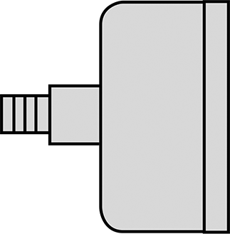 Image of Attribute. Center Back Connection. Front orientation. Single Scale Pressure Gauge with Plastic Case, 1/8 NPT Male Center Back Connection, 1-1/2" Dial.