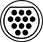 Image of Specification. Front orientation. 12 Poles. Push-In Miniaturized Micro 360 Connectors, Plugs.