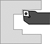 Image of Specification. Left-Hand Cutting Direction. Front orientation. Lathe Tool Insert Holders. Quick-Change Boring and Turning Cartridge Holders.