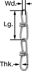 Image of Product. Front orientation. Contains Annotated. Chain. Double-Loop Chain.
